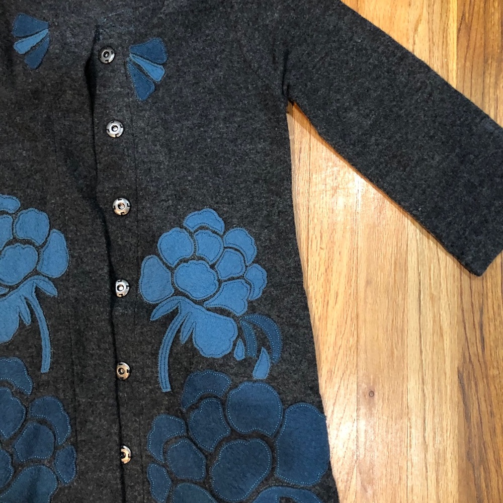 Anthropologie blue & grey merino wool snap jacket - Picture 6 of 14